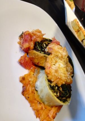 Una foto de Rotolo di pasta (rollo de pasta con espinaca). 🙈😍😍