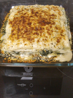 Una foto de Lasaña de espinacas, queso ricota y nueces
