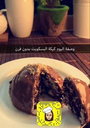 صورة لوصفة كيكة البسكويت بدون فرن