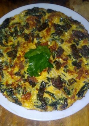 Una foto de Tortilla de kale o col crespa