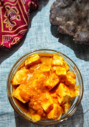 A picture of Paneer pasanda for vrat.