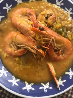 Una foto de Arroz caldoso con marisco 🍤 y verduras