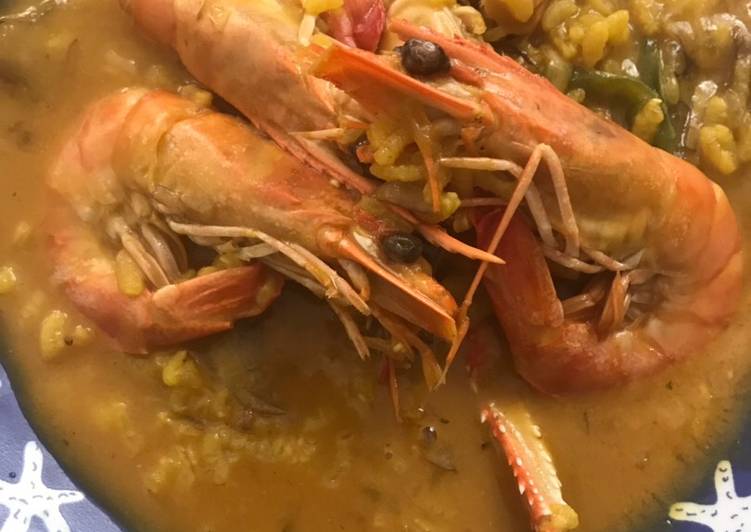 Arroz caldoso con marisco 🍤 y verduras