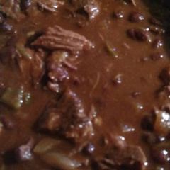 A picture of Crock-Pot Shredded Beef & Black Bean Chilli.