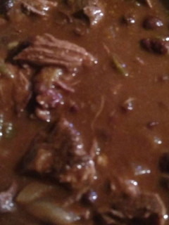 A picture of Crock-Pot Shredded Beef & Black Bean Chilli.