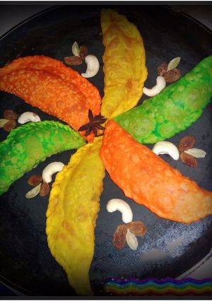 A picture of Colourfull Apple Gujiya.