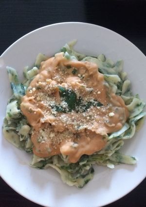 Una foto de Fideos de espinaca sin gluten