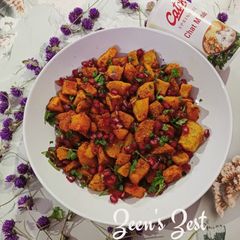 A picture of Air Fryer Sweet Potato/Shakarkandi Chaat.