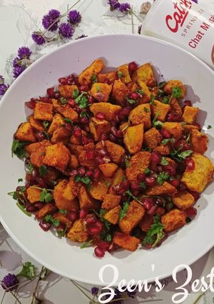 A picture of Air Fryer Sweet Potato/Shakarkandi Chaat.
