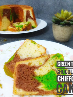 Foto resep Green Tea - Chocolate Chiffon Cake