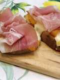 Bruschetta zucca Delica,Fontal e Prosciutto crudo