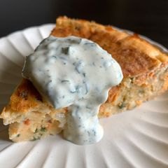 A picture of Rice Cooker Salmon & Sour Cream Frittata.