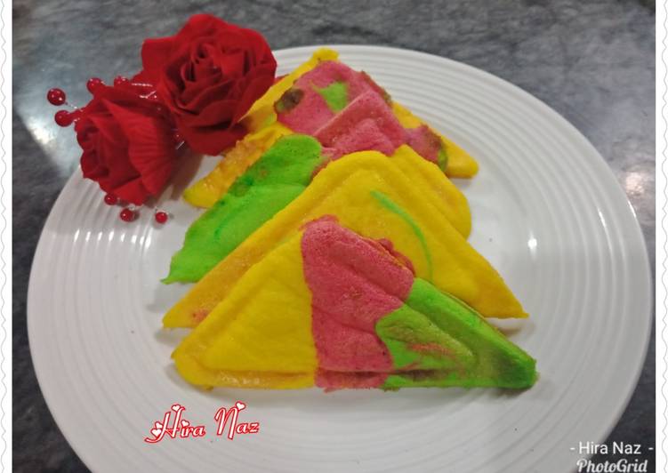 Recipe: Tasty 3 Colour Cake In sandwich Maker