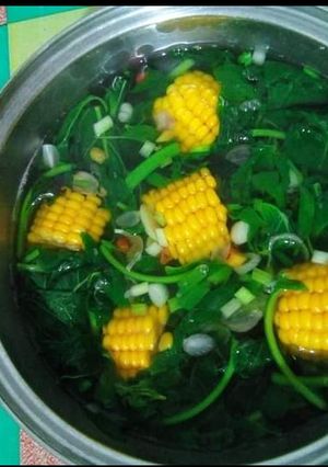 Foto resep Bening bayam jagung temu kunci seger😄