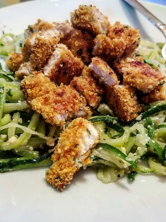 Recipe Parmesan Breaded Chicken &amp; Zucchini Spaghetti (Low-Carb) the So Delicious Appealing
