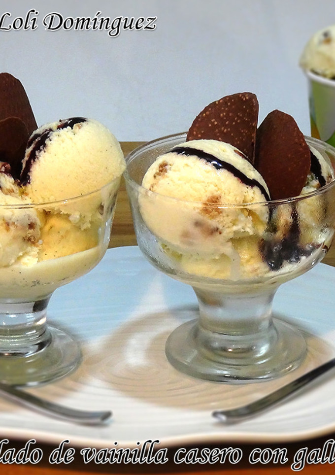 Una foto de Helado de vainilla casero con galletas cookies (sin heladera)