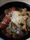 Hamburger, Hotdog, Vegetable Soup