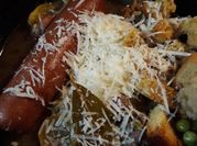 A picture of hotdog soup