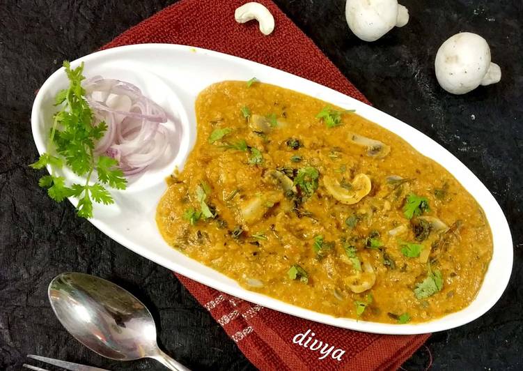 Easy Way to Prepare Perfect Mushroom kaju masala