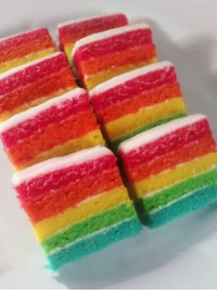 Foto resep Rainbow Cake Kukus🌈🌈🌈