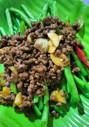 Foto resep Buncis Siram Daging Cincang