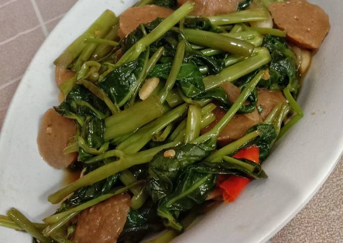 Resep Tumis Kangkung Bakso, Bisa Manjain Lidah