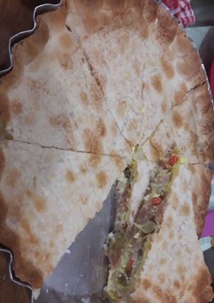 Una foto de Tarta de pickle mixto, jamón y queso
