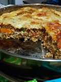 Pastel de "carne" vegetariano (proteína de soja)