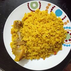 Oilless turmeric jollof A picture of Oilless turmeric jollof.