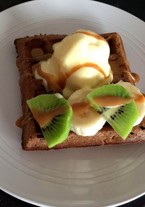 Una foto de Waffles de chocolate