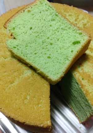Foto resep Coconut pandan chiffon cake atau chiffon santan pandan