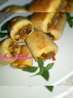 A picture of Baked fish rolls.