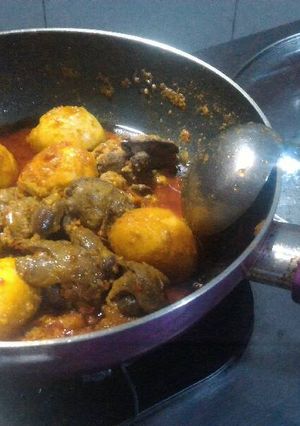 Foto resep Ati Ampela+telur Kuah bumbu Pedas