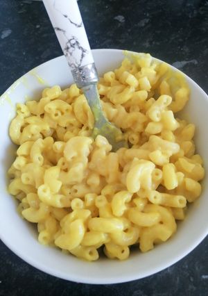 A picture of Homemade mustard mac and cheese.
