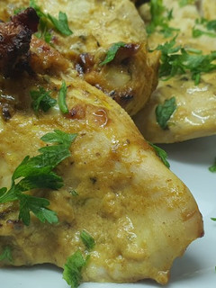 Una foto de Pechuga de pollo a la mostaza y mayonesa en airfryer