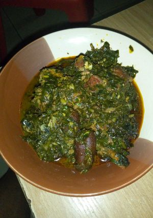 A picture of Afang soup.