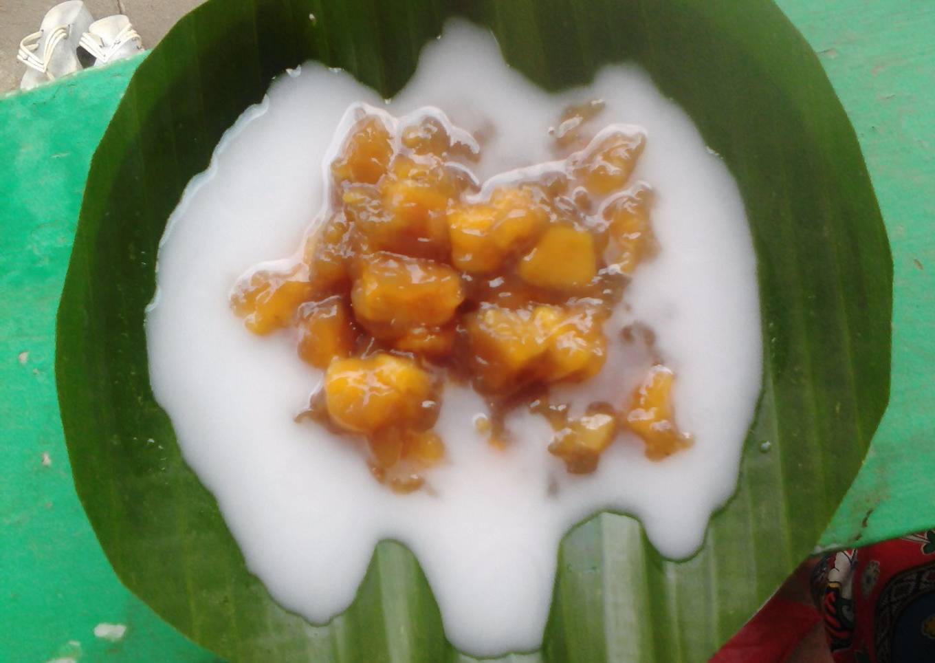 Bubur/jenang ubi madu kuah santan segar