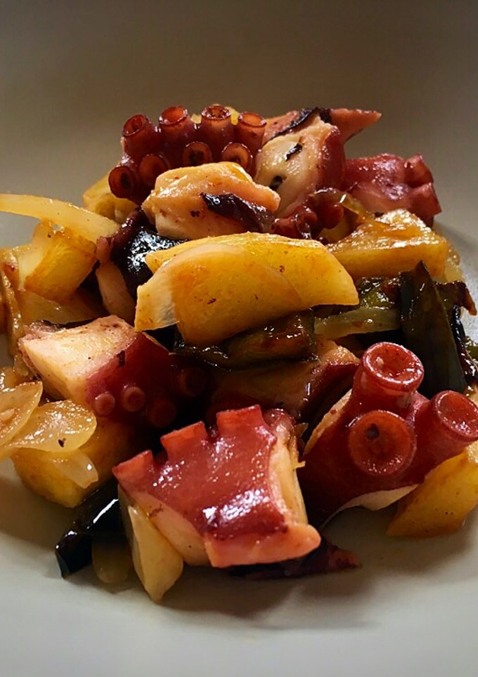 Una foto de Frita de pulpo