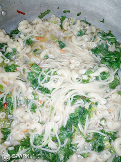 A picture of Macaroni and pasta vegetable jollof.