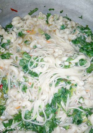 A picture of Macaroni and pasta vegetable jollof.