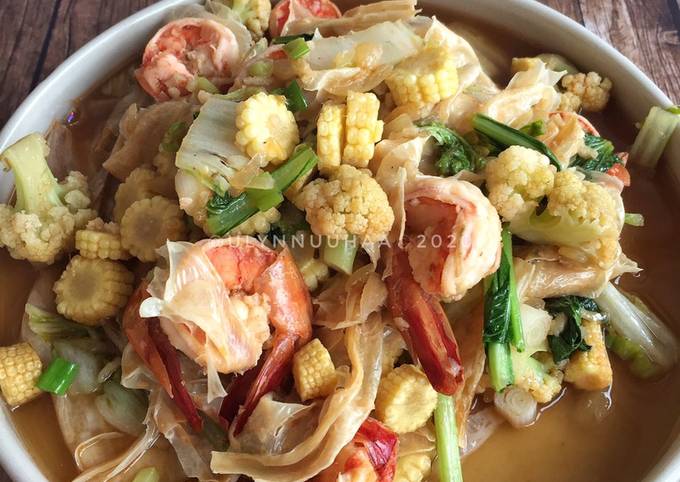Capcay Udang Kembang Tahu!