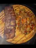 Ribs de cerdo con verduras al horno