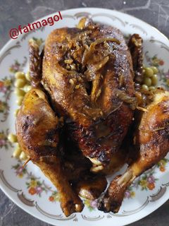 عکسی از دستور مرغ شکم پر مجلسی