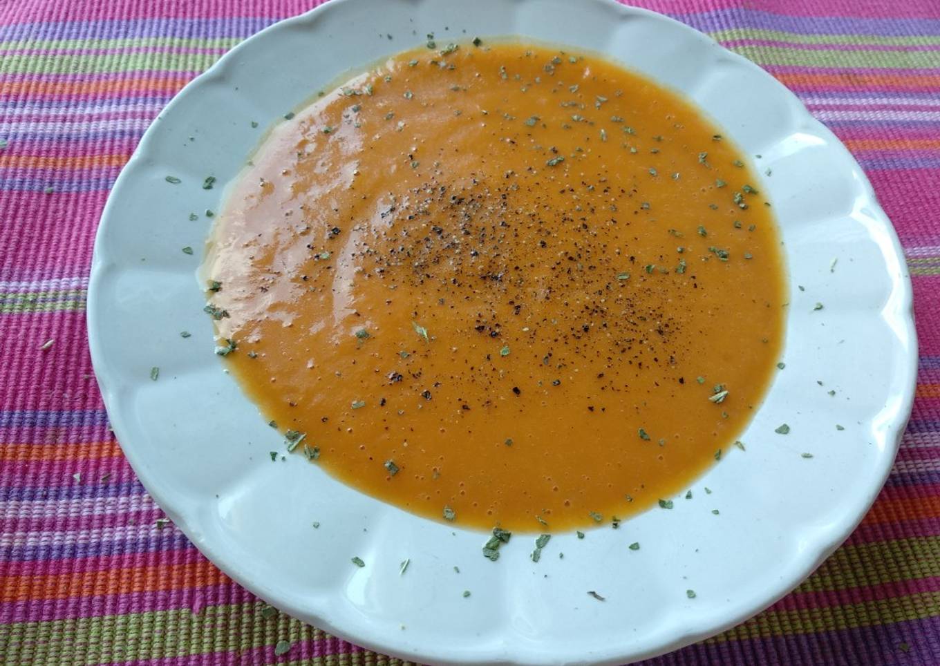 Crema de calabaza y queso Philadelphia