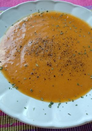 Una foto de Crema de calabaza y queso Philadelphia