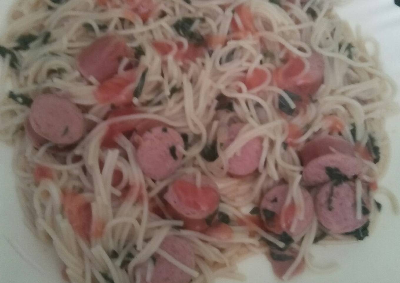 Spaghetti and smokie mix#4weekschallenge