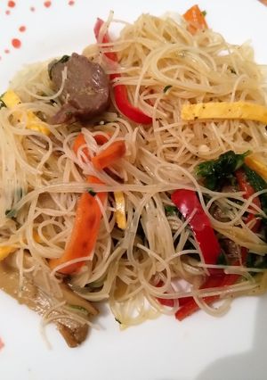 O poză a rețetei Japchae.