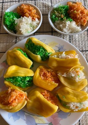 Hình của món Xôi mít 3 màu.
