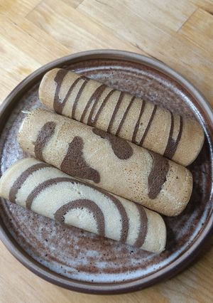 Une photo de 🥞 Mini Crêpes bi couleur chocolat vanille