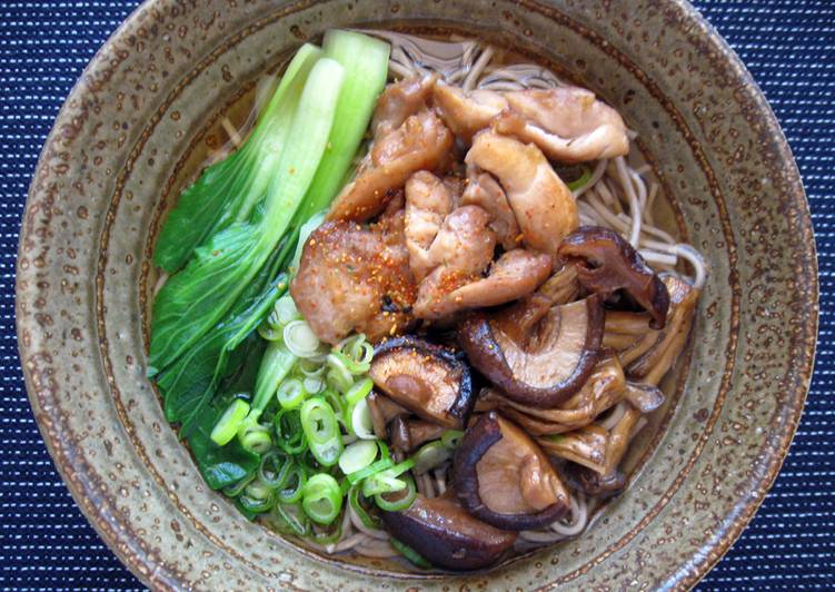 Soba Noodle Soup With Chicken &amp; Asian Mushrooms